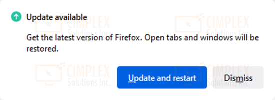 Firefox Update Message